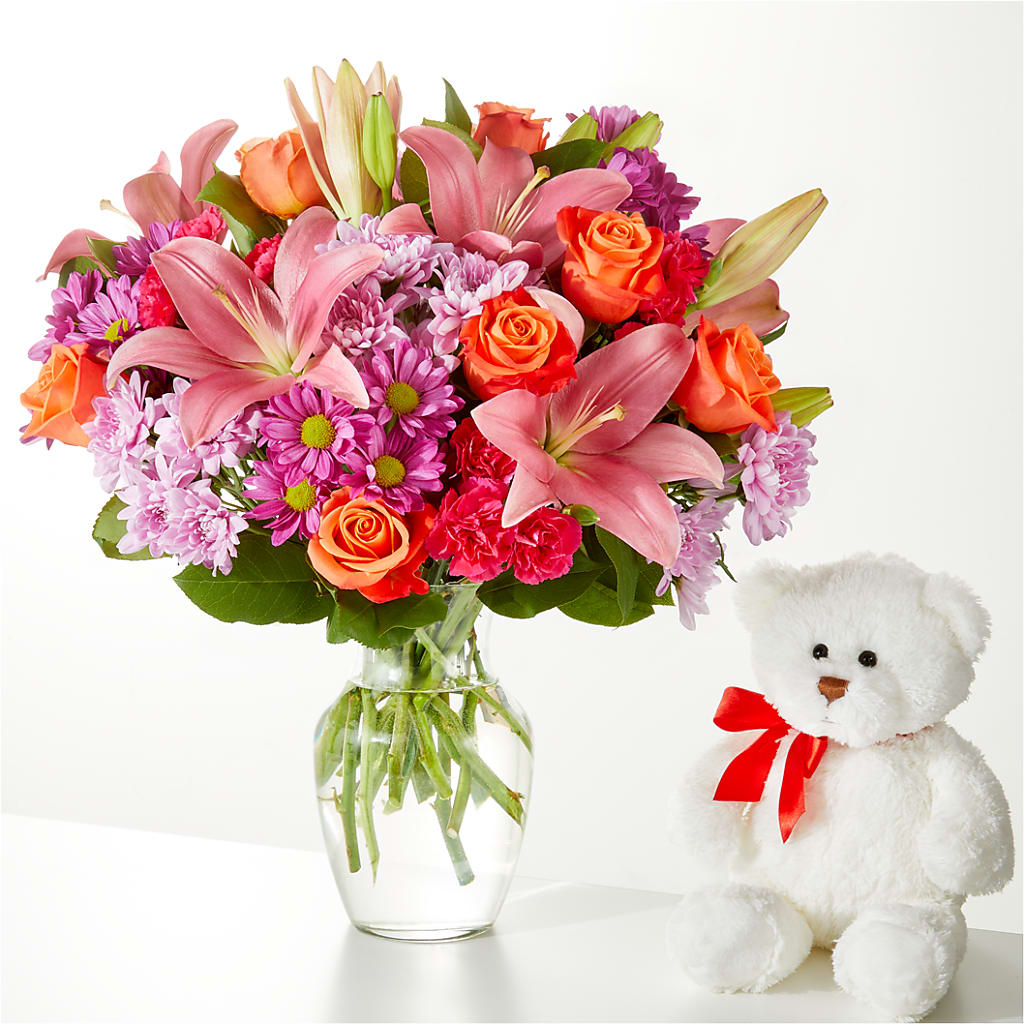 One and Only Bouquet and Bear Bundle – Fleuriste Rive Sud, Longueuil PQ