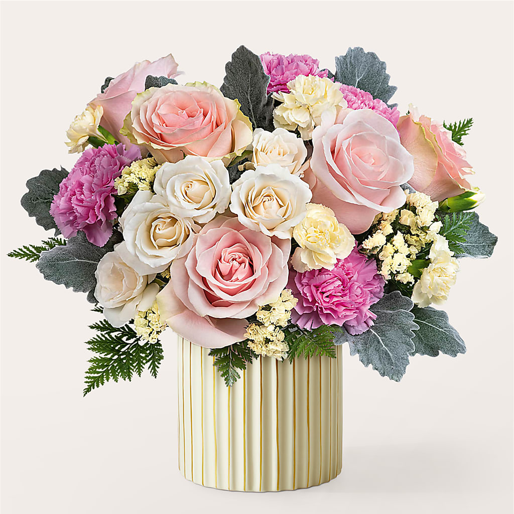 Blissful Moments Bouquet with Ivory Vase – Fleuriste Rive Sud, Longueuil PQ