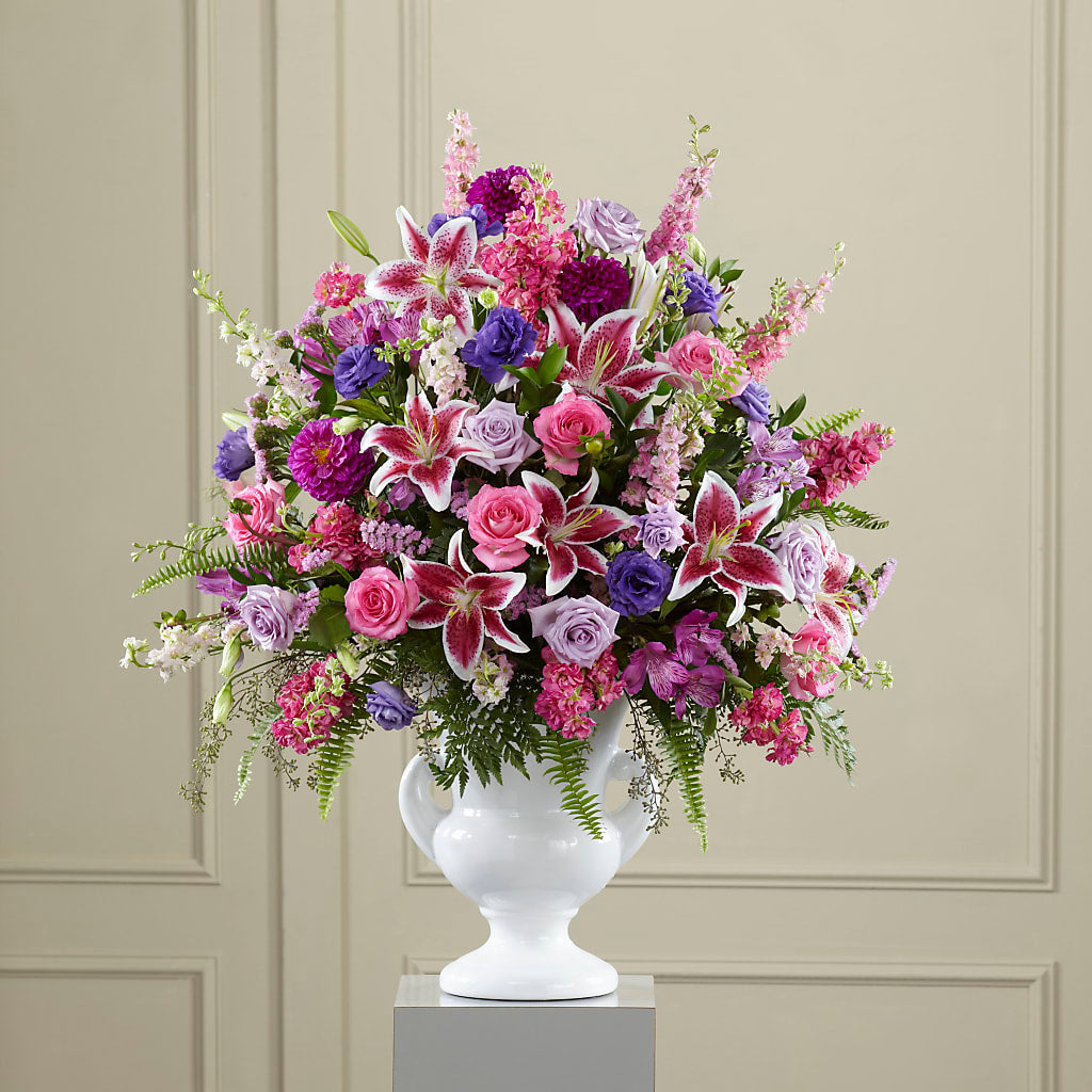 Peaceful Tribute Arrangement – Fleuriste Rive Sud, Longueuil PQ
