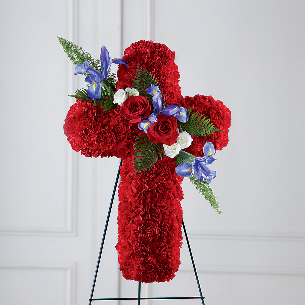 Faithful Hero Floral Cross – Fleuriste Rive Sud, Longueuil PQ