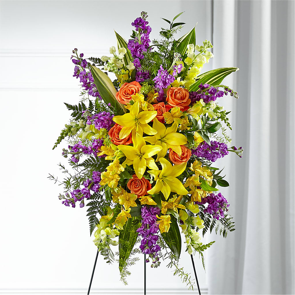 Thoughtful Prayers Standing Spray – Fleuriste Rive Sud, Longueuil PQ