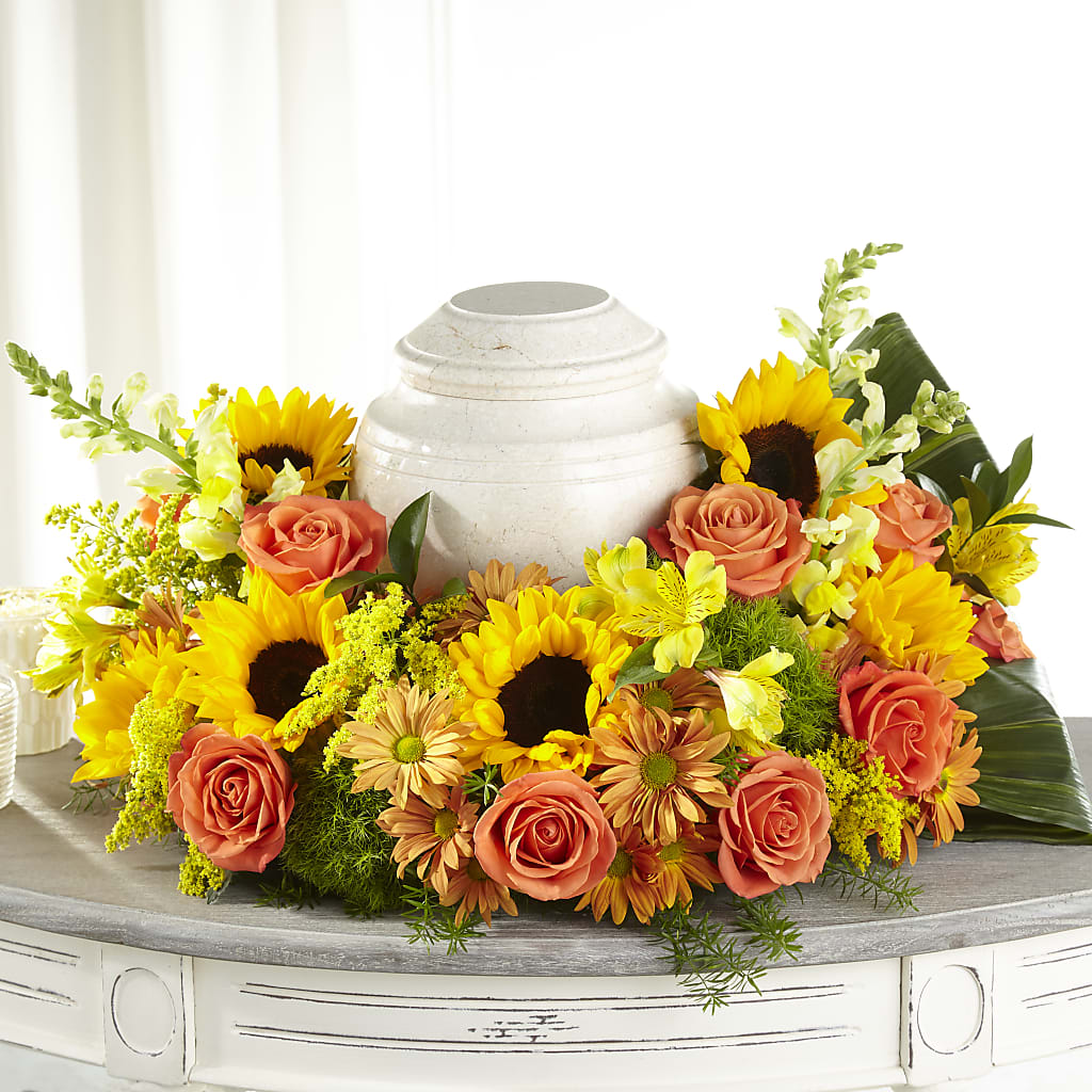 Faithful Sunflower Cremation Adornment – Fleuriste Rive Sud, Longueuil PQ