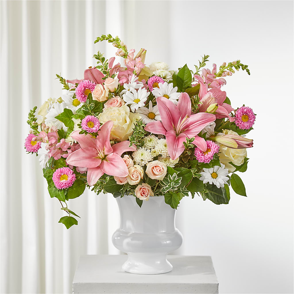 Empathetic Blooms Urn Arrangement – Fleuriste Rive Sud, Longueuil PQ