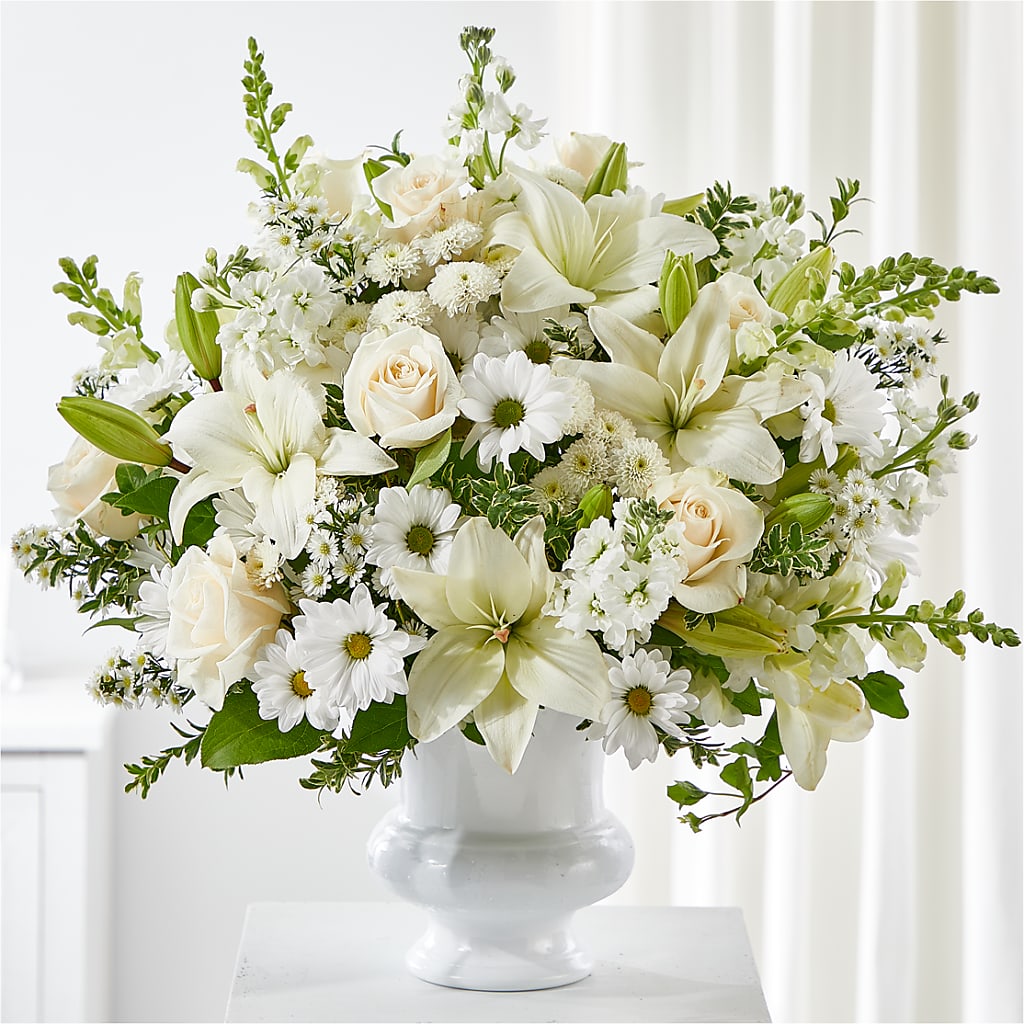 Uplifting Urn Arrangement – Fleuriste Rive Sud, Longueuil PQ