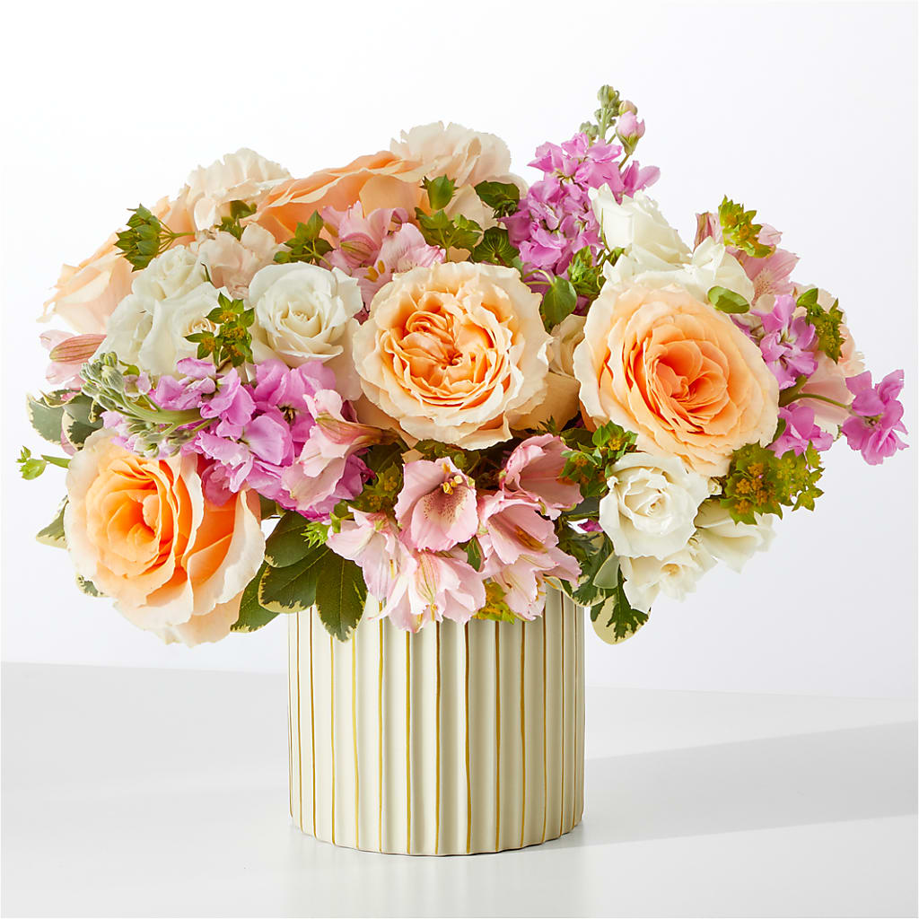 Paradise Bouquet with Ivory Vase – Fleuriste Rive Sud, Longueuil PQ