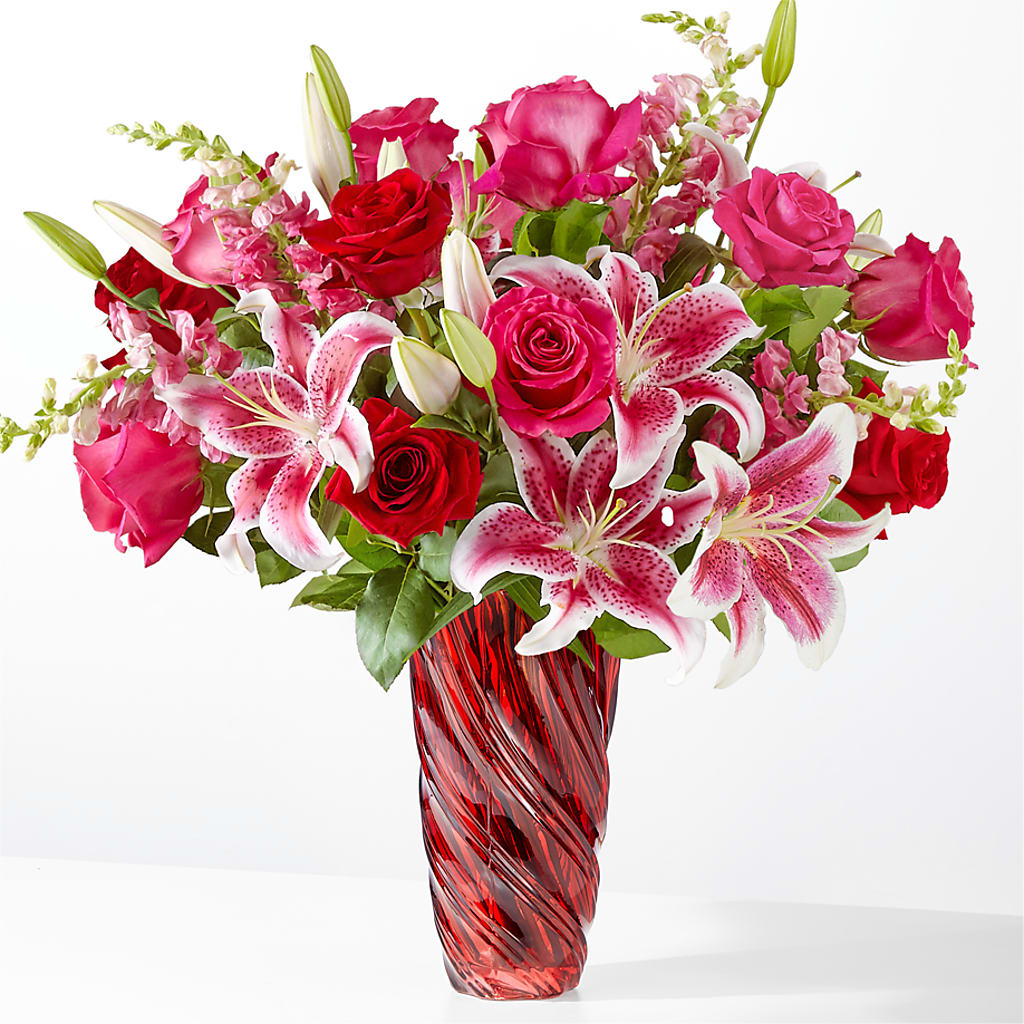 Always You Bouquet with Luxe Swirl Vase – Fleuriste Rive Sud, Longueuil PQ