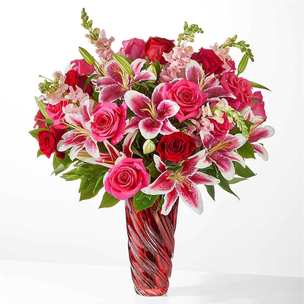 Always You Bouquet with Luxe Swirl Vase – Fleuriste Rive Sud, Longueuil PQ