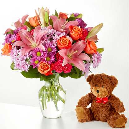 One and Only Bouquet and Bear Bundle –  Fleuriste Rive Sud, Longueuil PQ