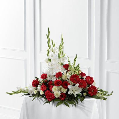 Crimson & White Arrangement –  Fleuriste Rive Sud, Longueuil PQ
