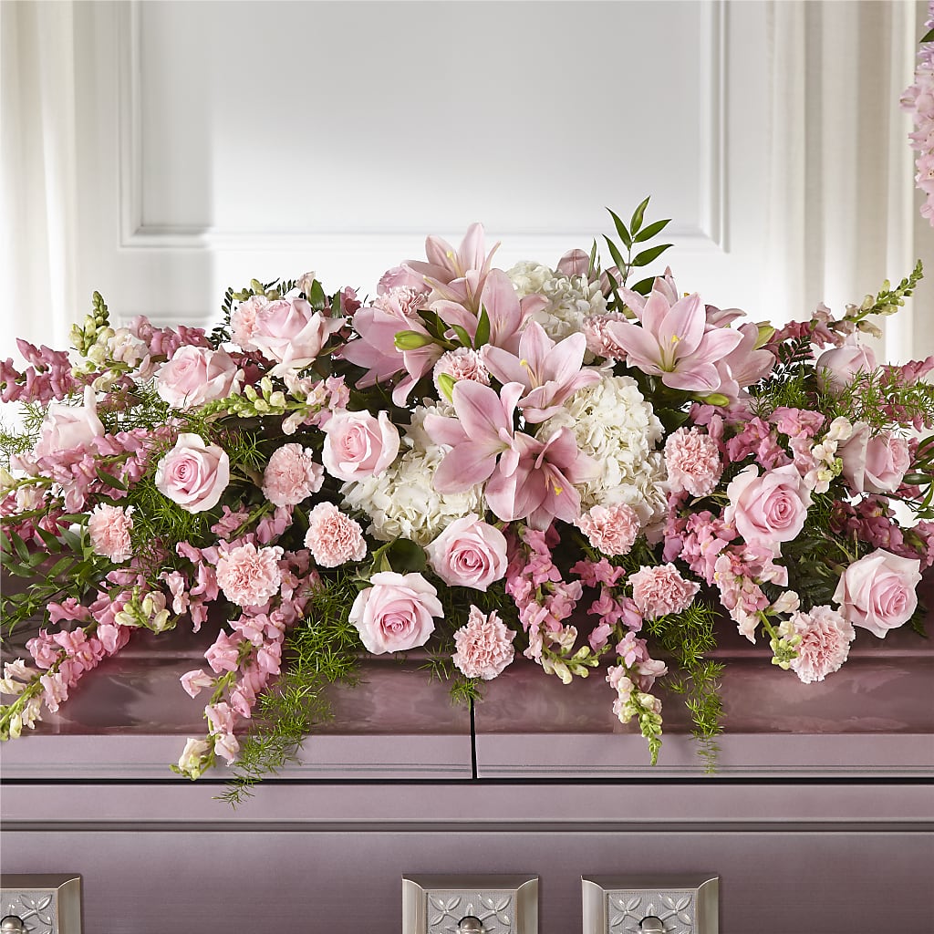 Ramo de flores para ataúd conmemorativo de vida y recuerdo