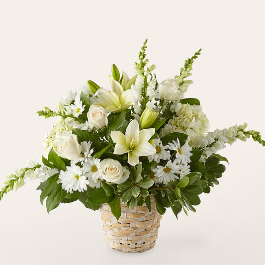 Ivory Elegance Floral Basket –  Fleuriste Rive Sud, Longueuil PQ