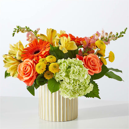 Autumn Sunshine Bouquet with Ivory Vase –  Fleuriste Rive Sud, Longueuil PQ