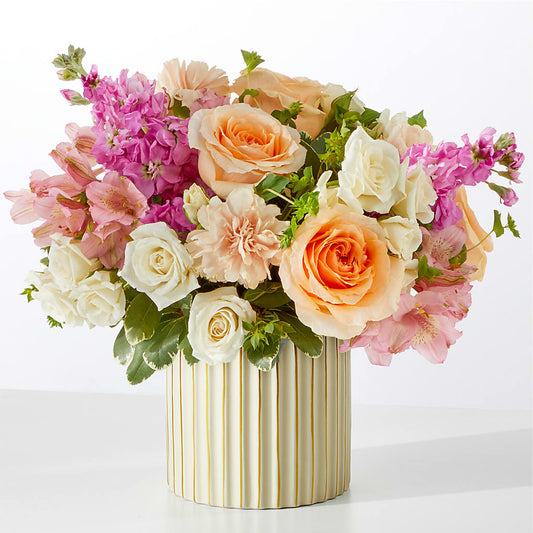 Paradise Bouquet with Ivory Vase –  Fleuriste Rive Sud, Longueuil PQ
