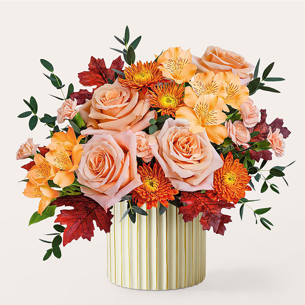 Spiced Latte Bouquet with Ivory Vase –  Fleuriste Rive Sud, Longueuil PQ