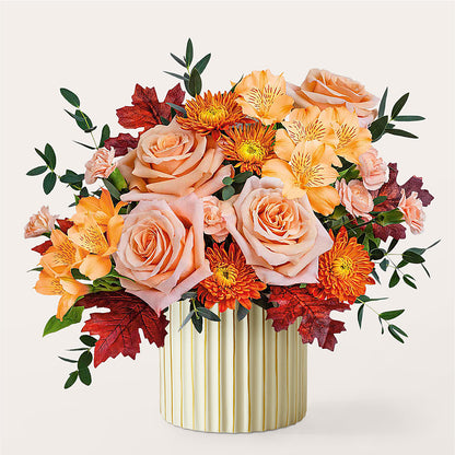 Spiced Latte Bouquet with Ivory Vase –  Fleuriste Rive Sud, Longueuil PQ