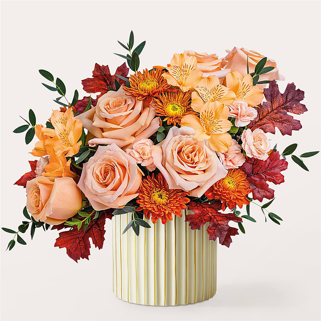 Spiced Latte Bouquet with Ivory Vase –  Fleuriste Rive Sud, Longueuil PQ