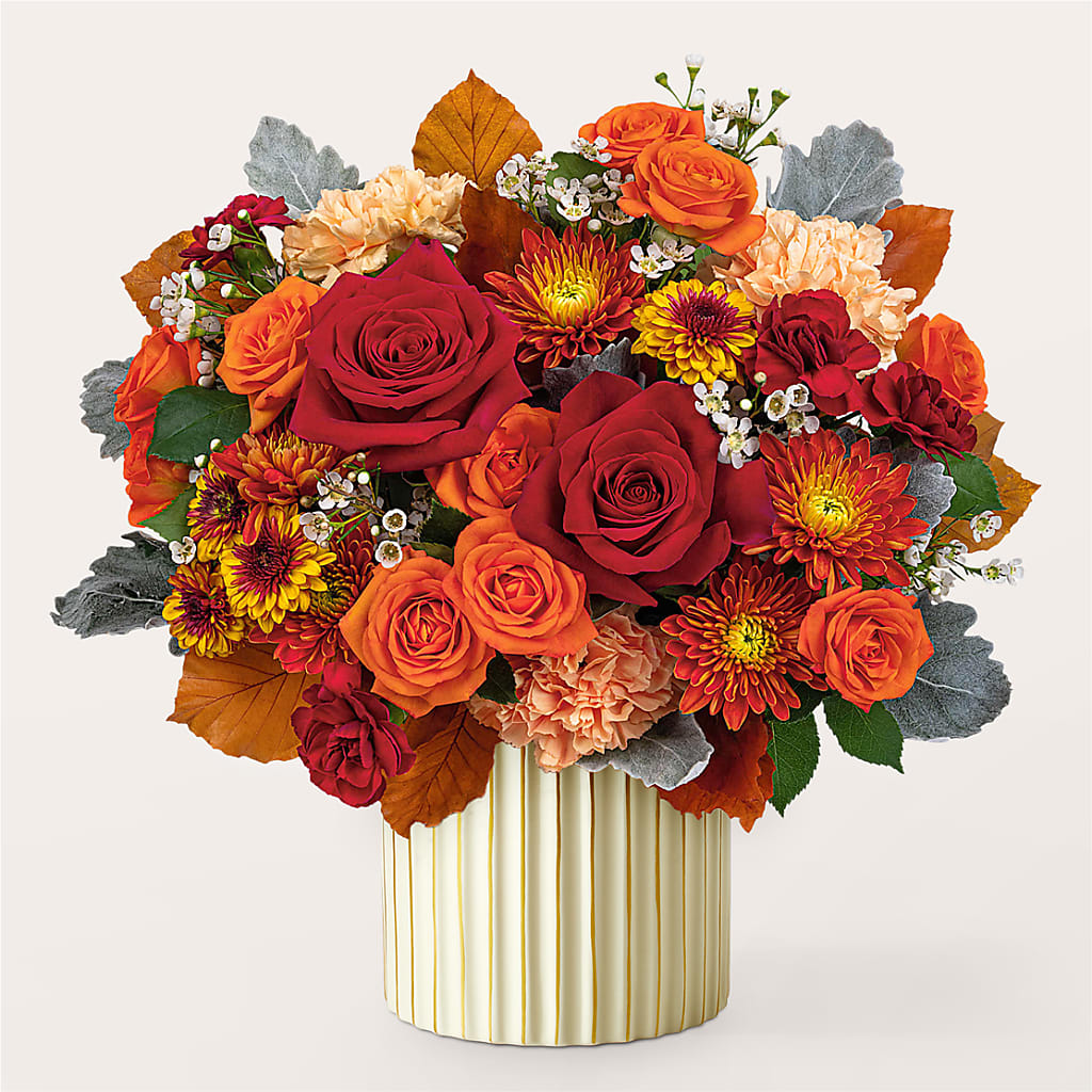 Merlot Bouquet with Ivory Vase –  Fleuriste Rive Sud, Longueuil PQ